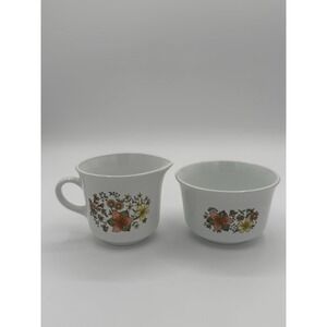 Vtg‎ Corelle Indian Summer Wildflower Floral Fall Cream And Sugar Set